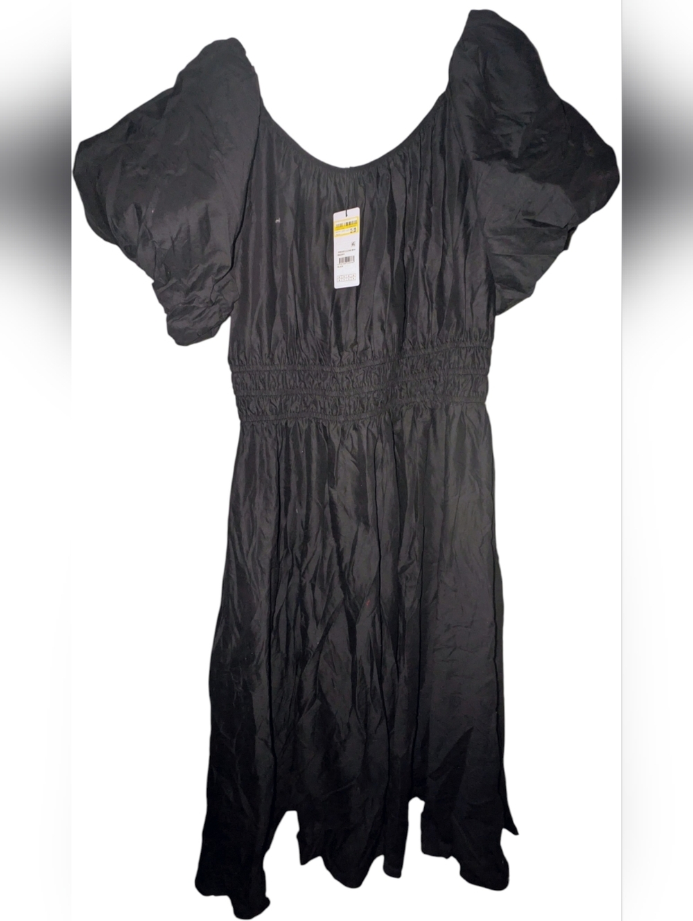 NWT City Chic Lillian Cotton Maxi Dress - Black Puff Sleeve - Size 18/M